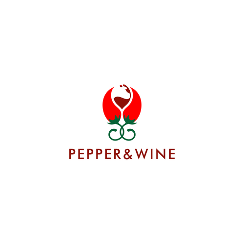 Pepper design with the title 'Pepper & Wine logo'