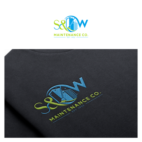 Cleaning company logo with the title 'Letter SW for cleaning and maintenance'