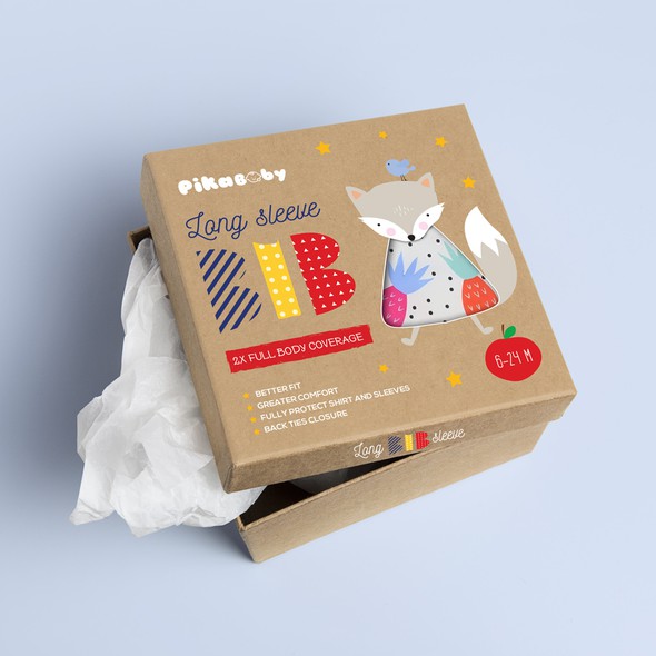 Kraft paper packaging with the title 'Baby product packaging design'