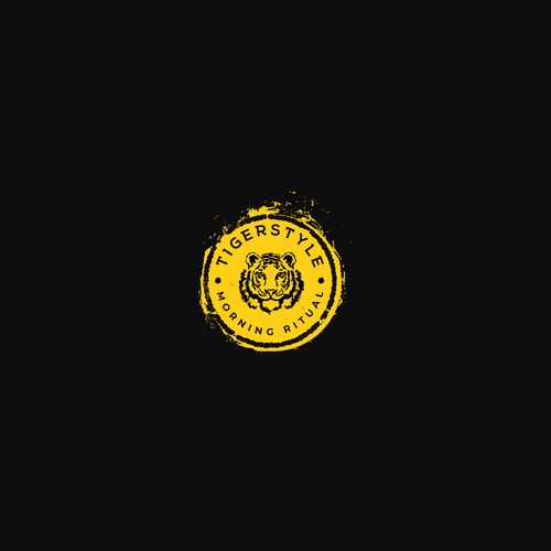 Feline logo with the title 'tiger logo design for the coffee brand tigerstyle'