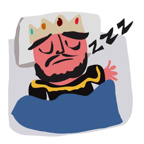 Sleep artwork with the title 'Sleepy King Illustration '
