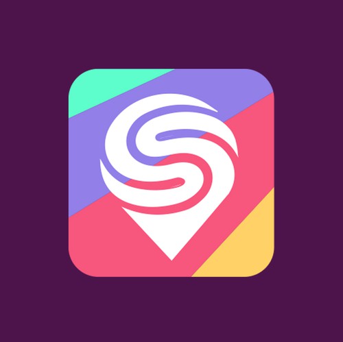 Website logo with the title 'Bold and flat design for App'