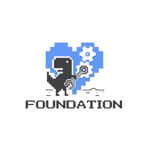 Dinosaur design with the title 'google foundation'
