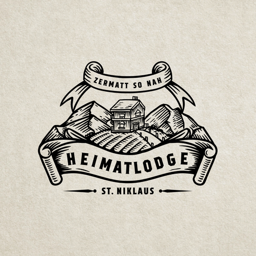 Hotel logo with the title 'logo for hotels on the mountain'