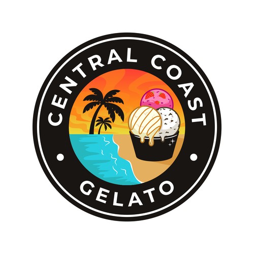 Coastal logo with the title 'Central Coast Gelato'