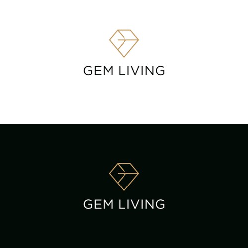 Diamond brand with the title 'Modern brand design for Gem Living'