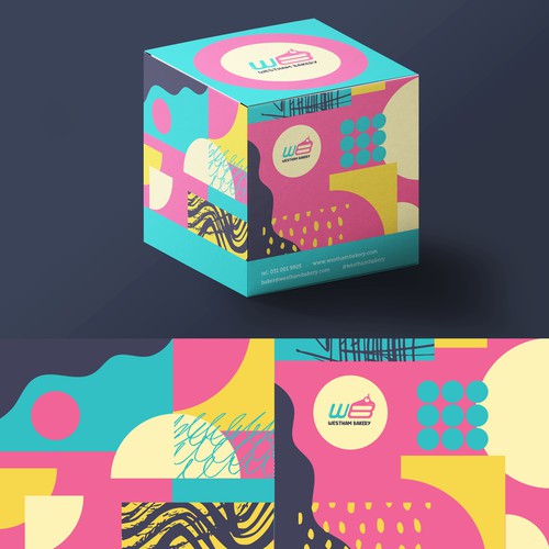 Geometric packaging with the title 'Bold geometric pattern design'
