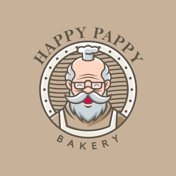 Old man logo with the title 'Happy Pappy'