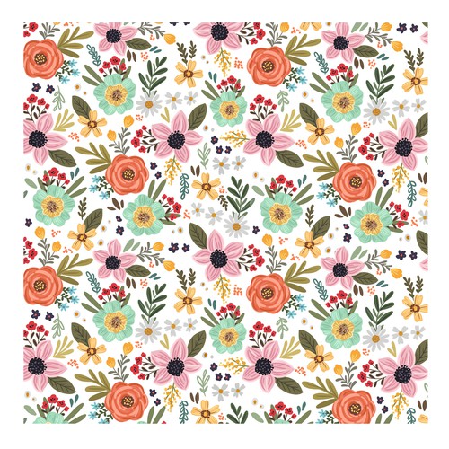 Flower artwork with the title 'Bohemian style floral pattern'