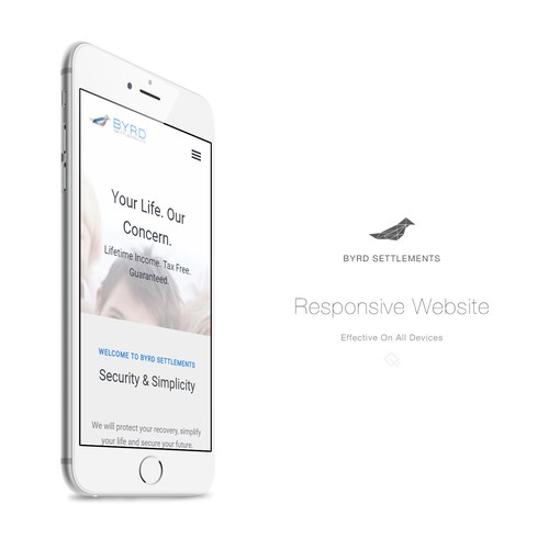 Jimdo design with the title 'Upgrading to Responsive Design '
