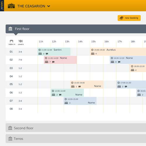Bootstrap design with the title 'Polish host part of table booking system'