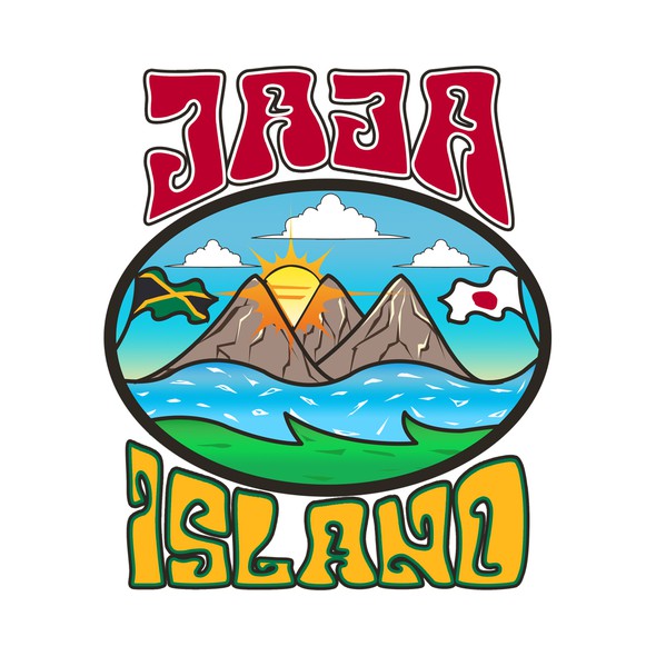 Jamaican logo with the title 'Jaja Island'