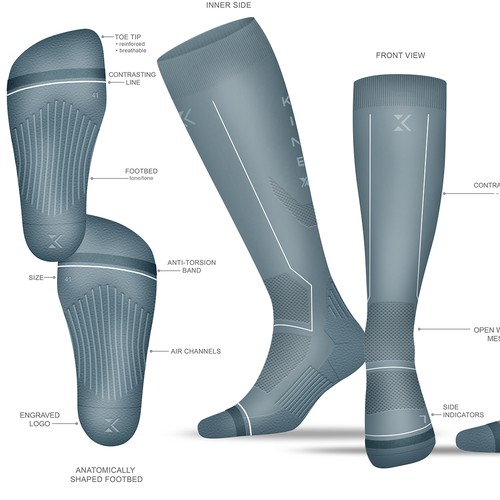 Sock design with the title 'Compression Socks'