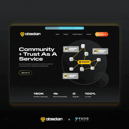 Security website with the title 'Landing page for obsidian council'
