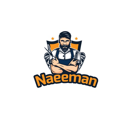 Barber design with the title 'Logo design for  "Naeeman"'