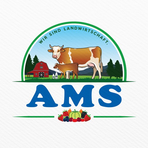 Cow brand with the title 'Bold Logo Concept for Dairy Farm'