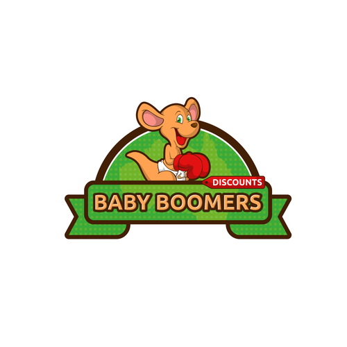 Australia flag logo with the title 'Character + emblem logo concept for Baby Boomers'