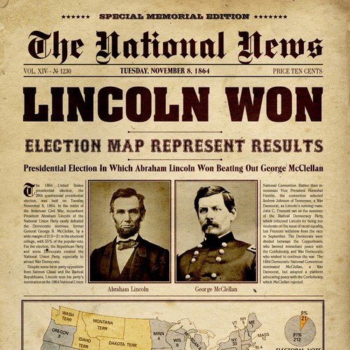 Newspaper design with the title 'Historical poster design as old newspaper'