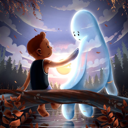 Children's book artwork with the title 'Children Book Illustration '
