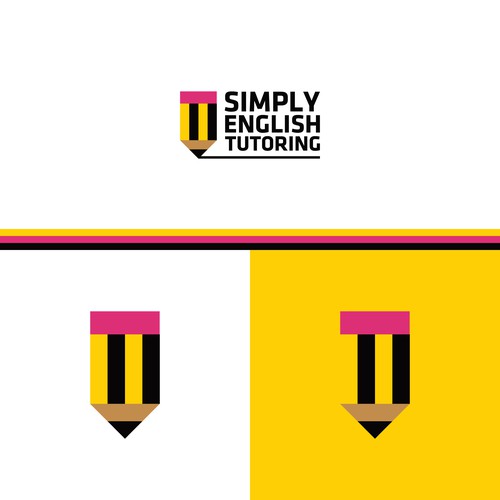 Writing logo with the title 'Geometric Pencil Logo'