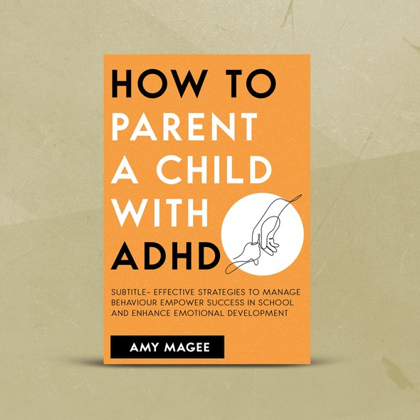 Text design with the title 'Book about children with ADHD'