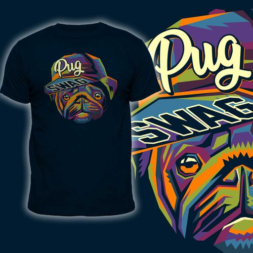 Dog t-shirt with the title 'Pugswag'