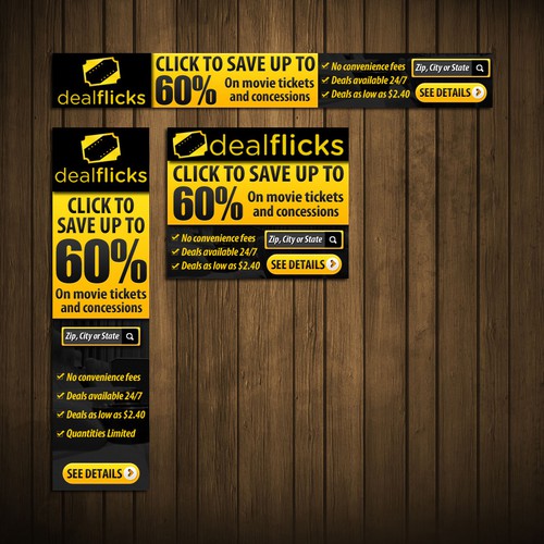 Google Ads design with the title 'Dealflicks Affiliate Banners '