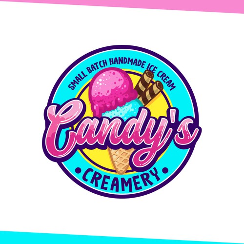 Ice cream shop design with the title 'Candy's Creamery'