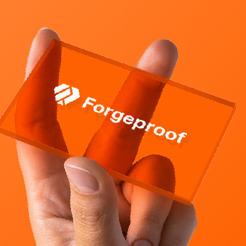 F logo with the title 'Bold Minimal logo for a security tech company'