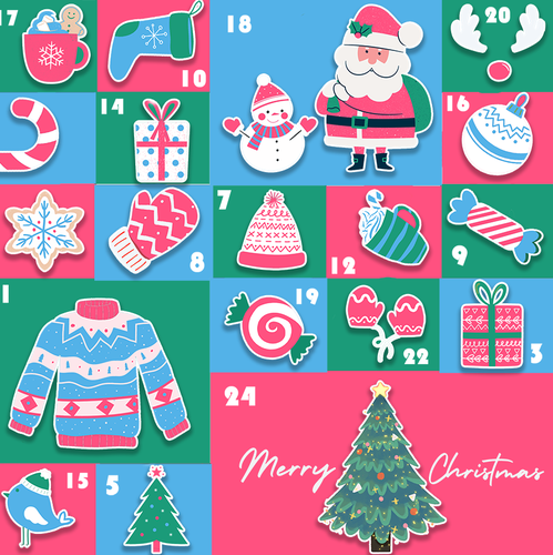New Year's design with the title 'Advent Calendar'