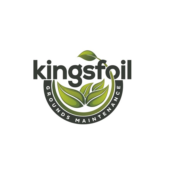 Green leaf logo with the title 'Logo design for Kingsfoil'