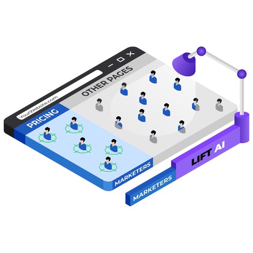 Isometric illustration with the title 'Buyers Are Not Only On Your Pricing Page!'