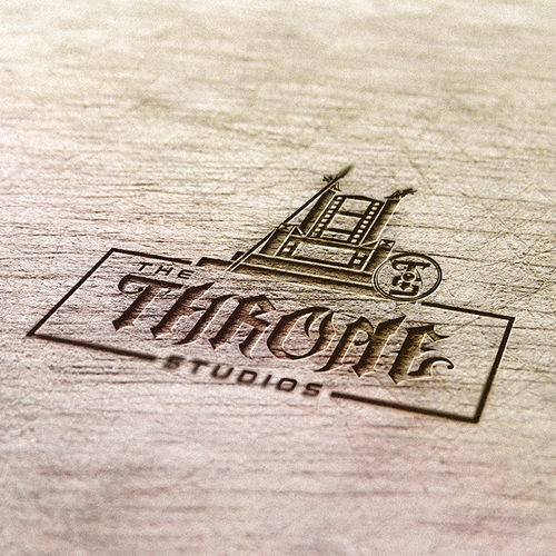 Viking ship logo with the title 'The Throne Studios'