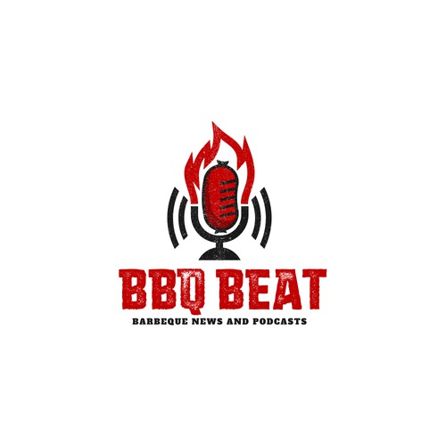 Grill design with the title 'Logo for BBQ-themed podcast'