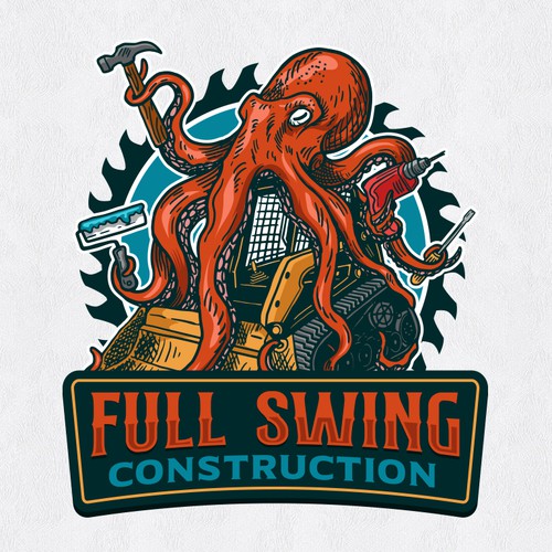 Hammer design with the title 'Full Swing Construction'