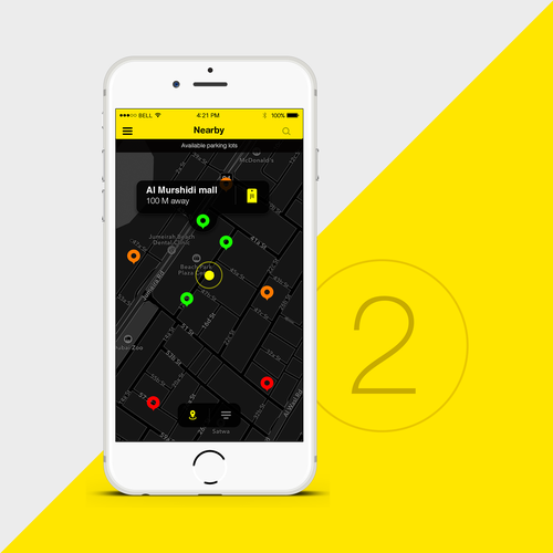 Nice design with the title 'Parking app'