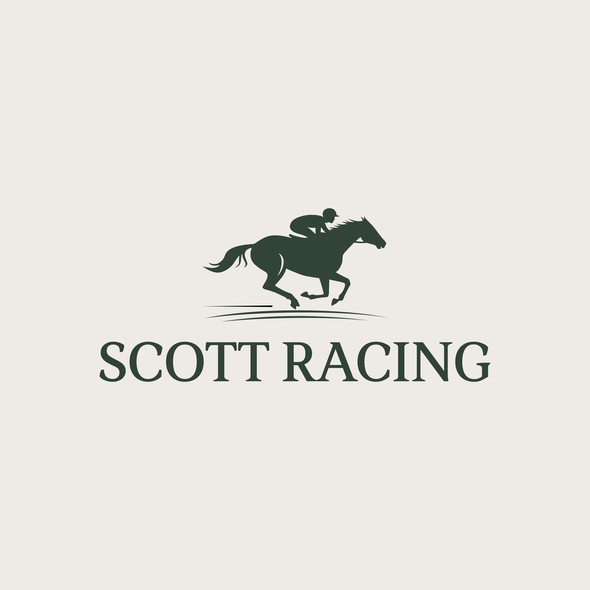 Race horse  logo with the title 'Scott Racing'