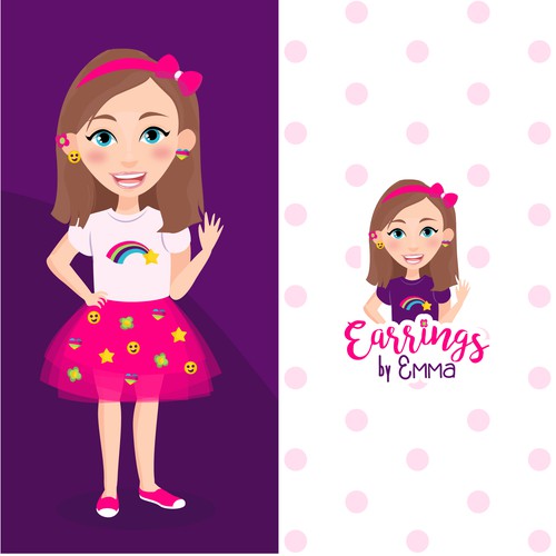 Rainbow design with the title 'Earrings by Emma'