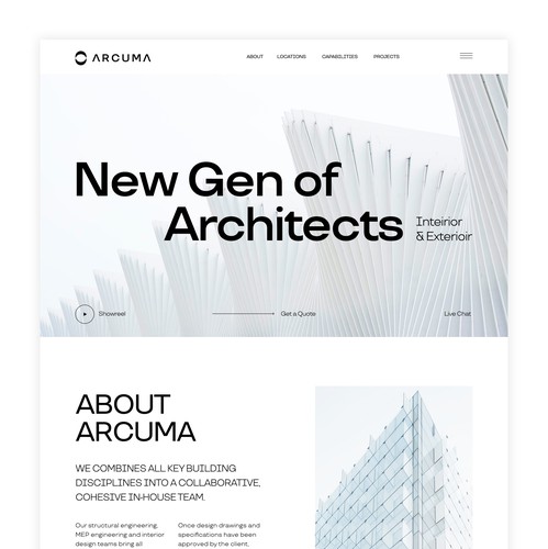 Weebly design with the title 'Website concept for an Architect Agency'
