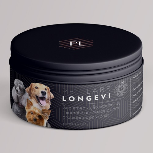 Pattern label with the title 'Dogs Food Supplement '