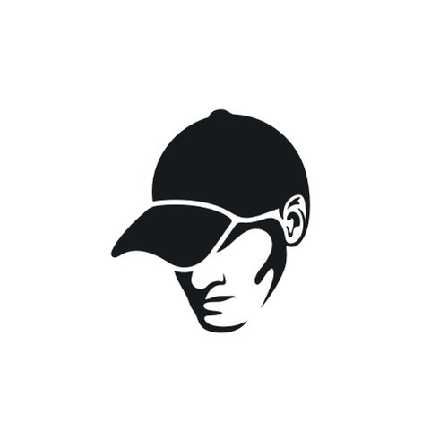 Negative space logo with the title 'Logo Upgrade for Black Hat Group'