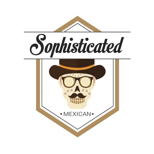 Mustache logo with the title 'Mexican hipster'