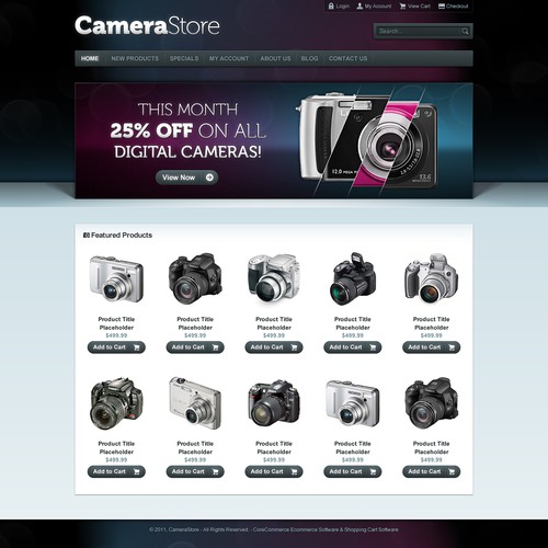 Simple website with the title 'Web Shop Template Design'