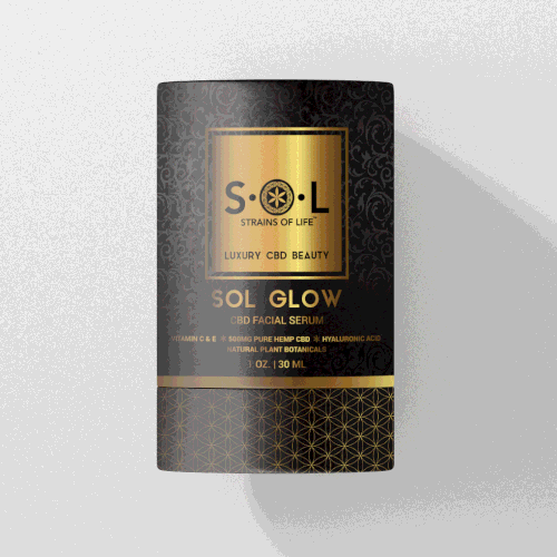 Glamorous design with the title 'Label & Packaging Design S.O.L'