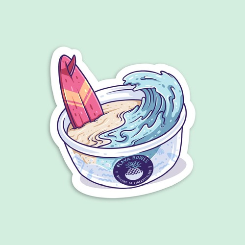 Decal design with the title 'Sufing in the Bowl'