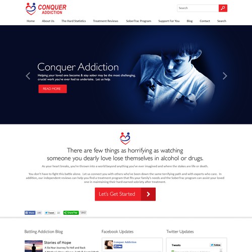 Drug design with the title 'Design a visually-compelling website for Conquer Addiction -- lots of feedback guaranteed!'