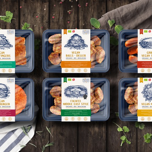 Vegan design with the title 'Label designs for Vegan food'