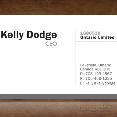 Survey design with the title 'Business Card for Mine Modeller'