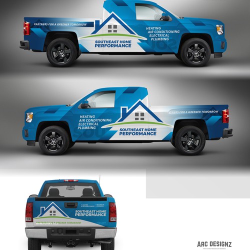 Vehicle graphic design with the title 'HVAC wrap for South east Home'