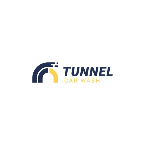 Car wash design with the title 'Minimalist Logo concept for car wash "F1 Tunnel"'